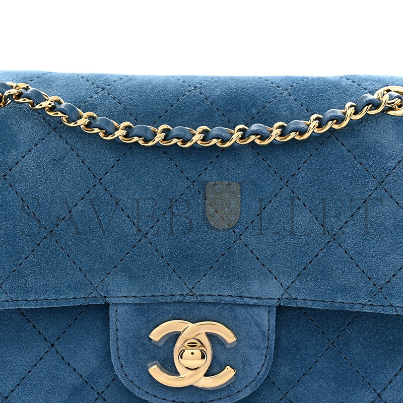 CHANEL SUEDE MINI CLASSIC FLAP BAG AS6627 (20*12*7cm)